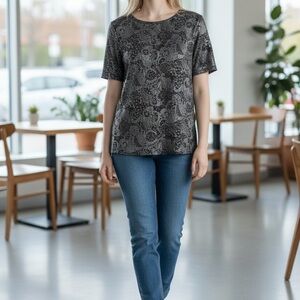 LuLaRoe Elegant Gigi Top  Paisley Metallic